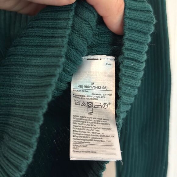 Gap green ribbed sweetheart sweater size M - Picture 5 of 9